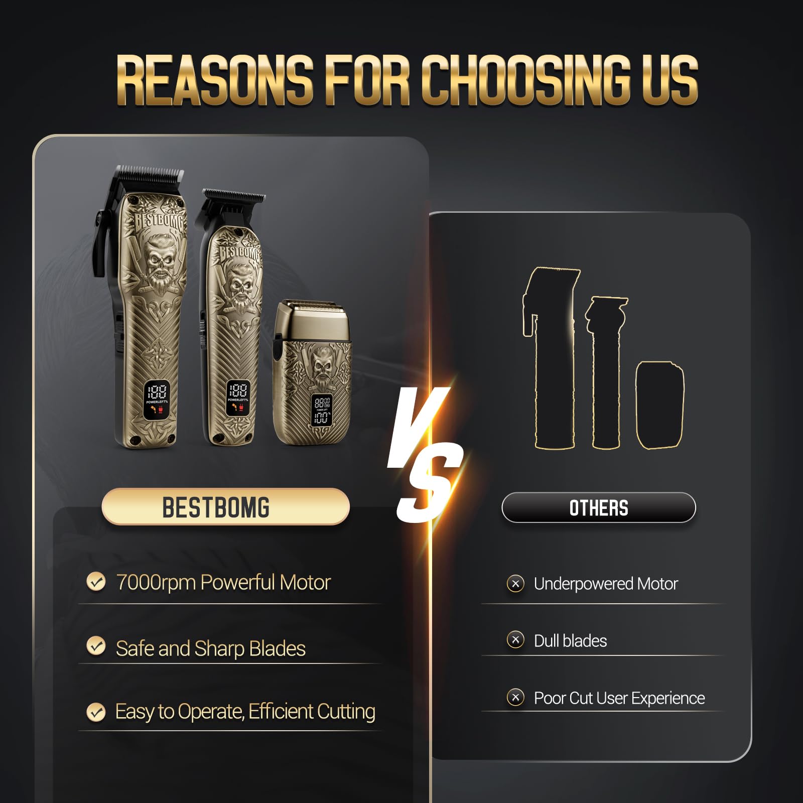 BESTBOMG corps-all-metal durable, sensation robuste en prise en main.