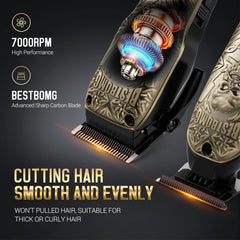 BESTBOMG tondeuse-barbe sans-fil, taille nette et pratique.