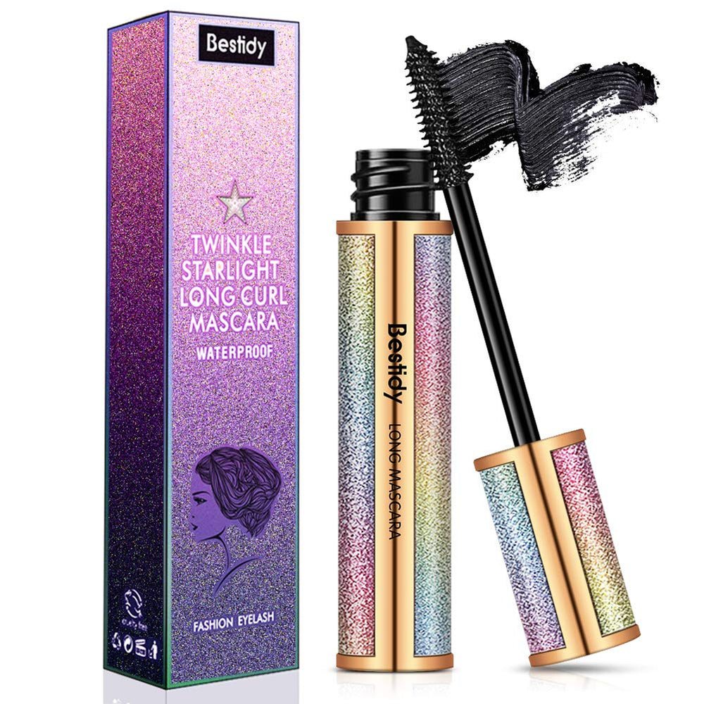 Bestidy 4D fibres soie mascara: volume et longueur visibles.