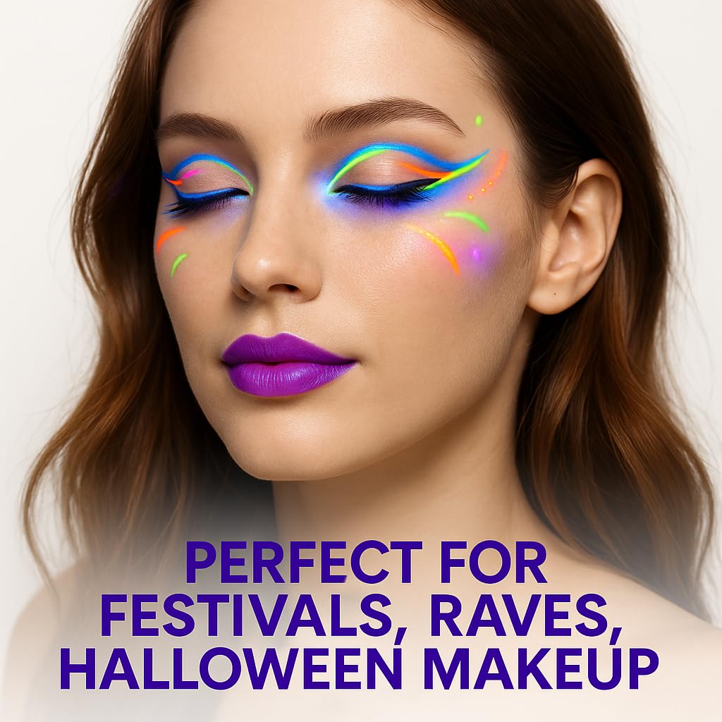 BestLand art visage festival : effet fluo lumineux