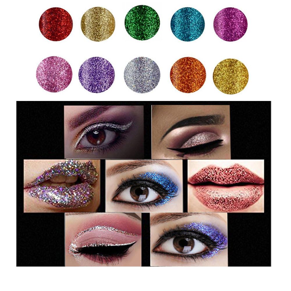 BestLand eyeliner glitter liquide bleu irisé, détails holographiques pour look unique.