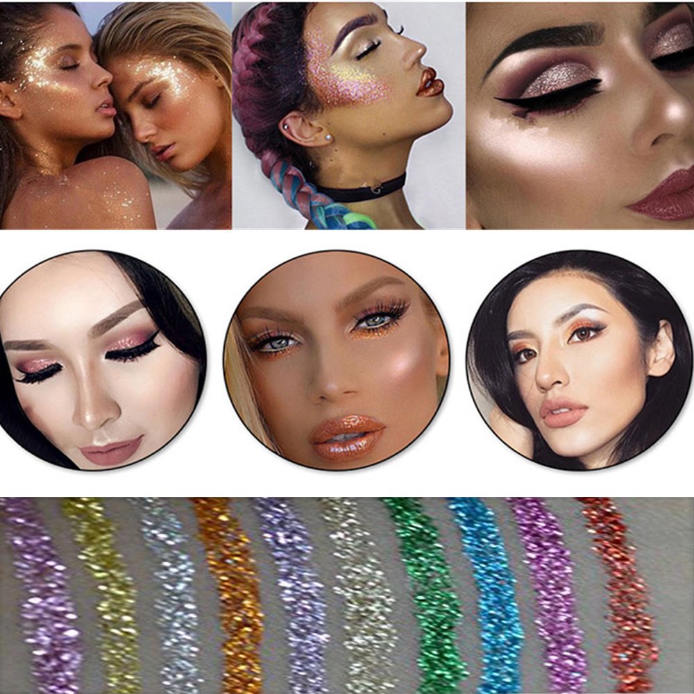BestLand eyeliner glitter liquide vert émeraude, éclats colorés et application facile.