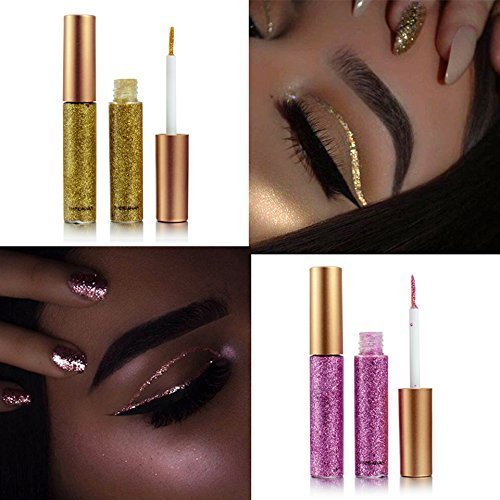 BestLand eyeliner glitter liquide violet métal, allure spectaculaire et longue tenue.