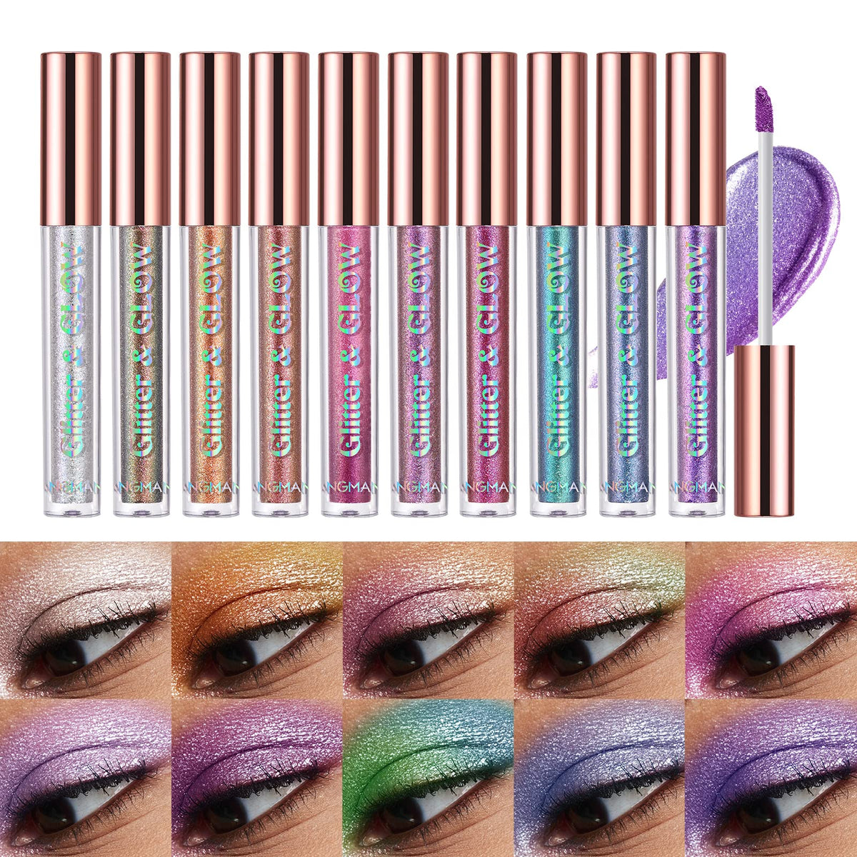 BestLand Ombre liquide glitter multichrome: reflets changeants pour un regard captivant.