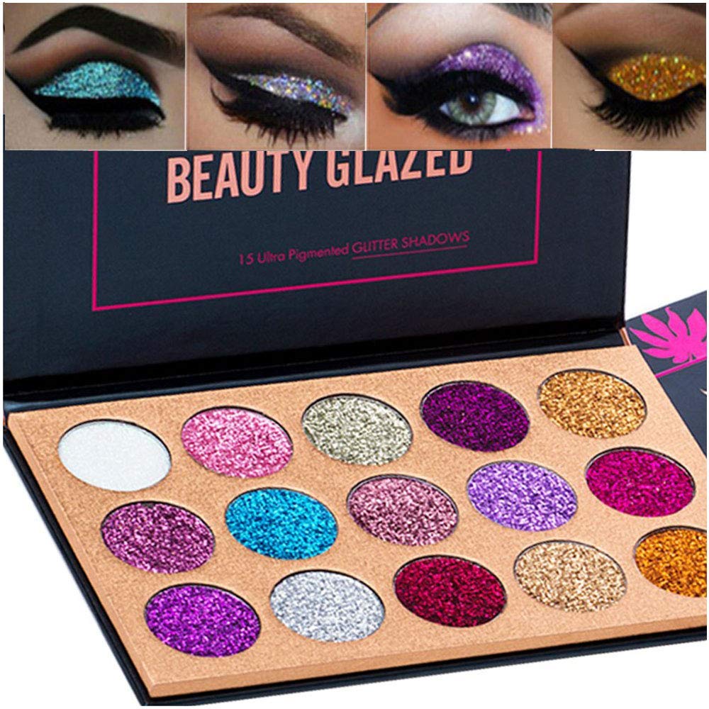 BestLand palette paillettes 15 couleurs pour un regard lumineux et durable.
