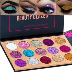 BestLand palette paillettes 15 couleurs pour un regard lumineux et durable.