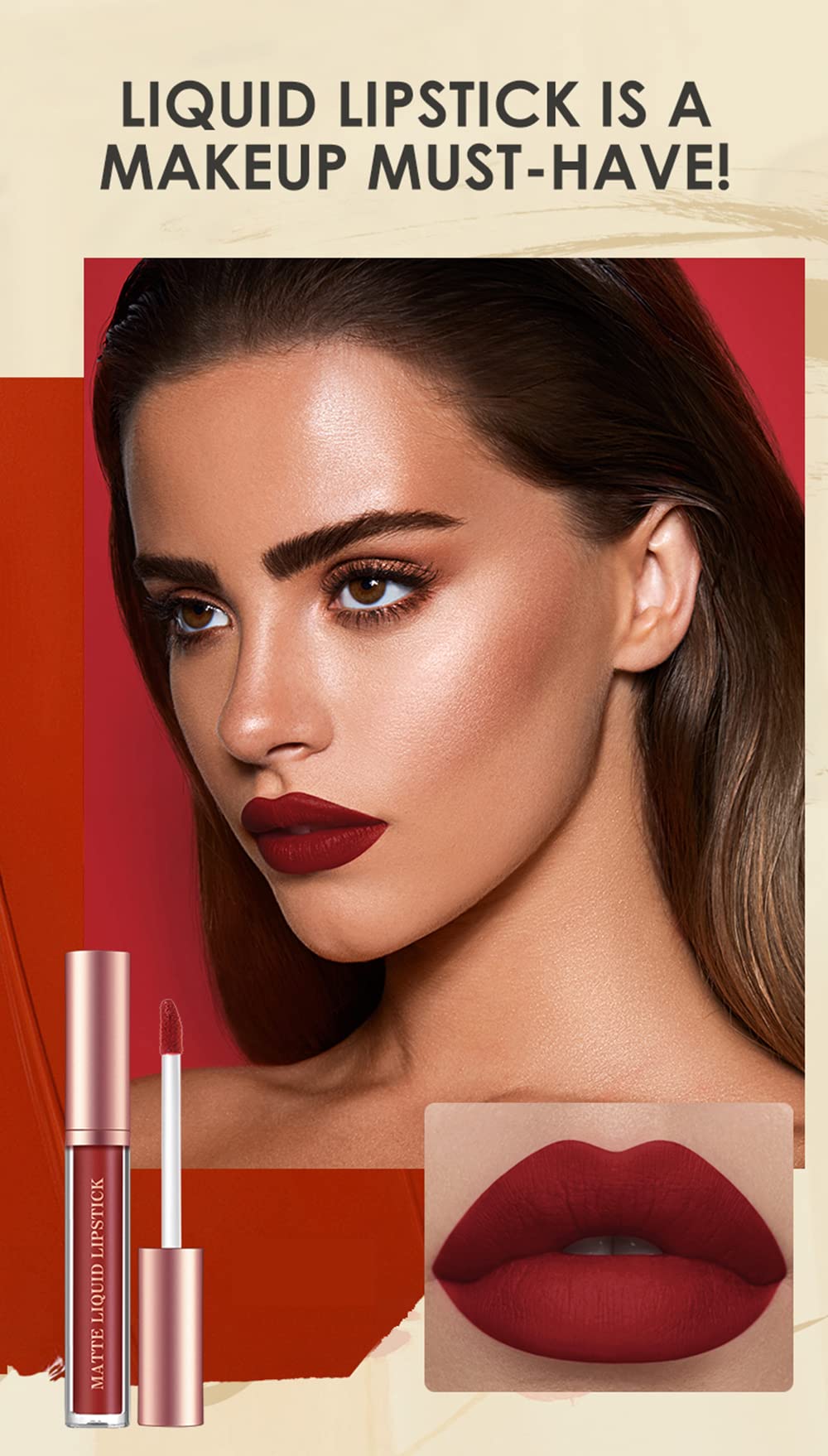BestLand rouge à lèvres liquide matte, application crèmeuse et pigment riche.