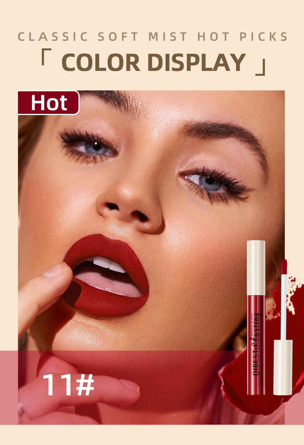 BestLand – rouge à lèvres matte 12 couleurs, texture douce et tenue longue.