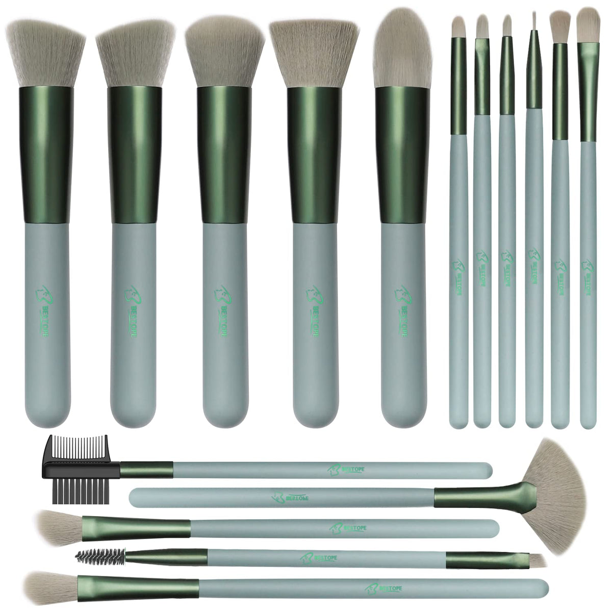 Pinceaux BESTOPE PRO Visage: ensemble complet pour le teint et le contour.