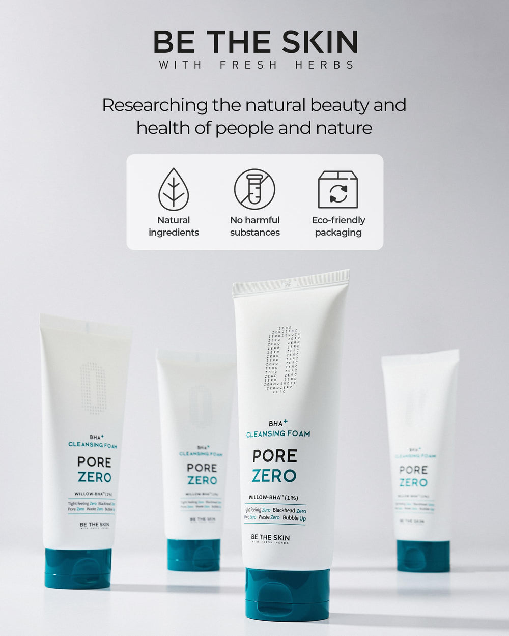 BE THE SKIN BHA+ Pore Zero, emballage végan et cruelty-free.