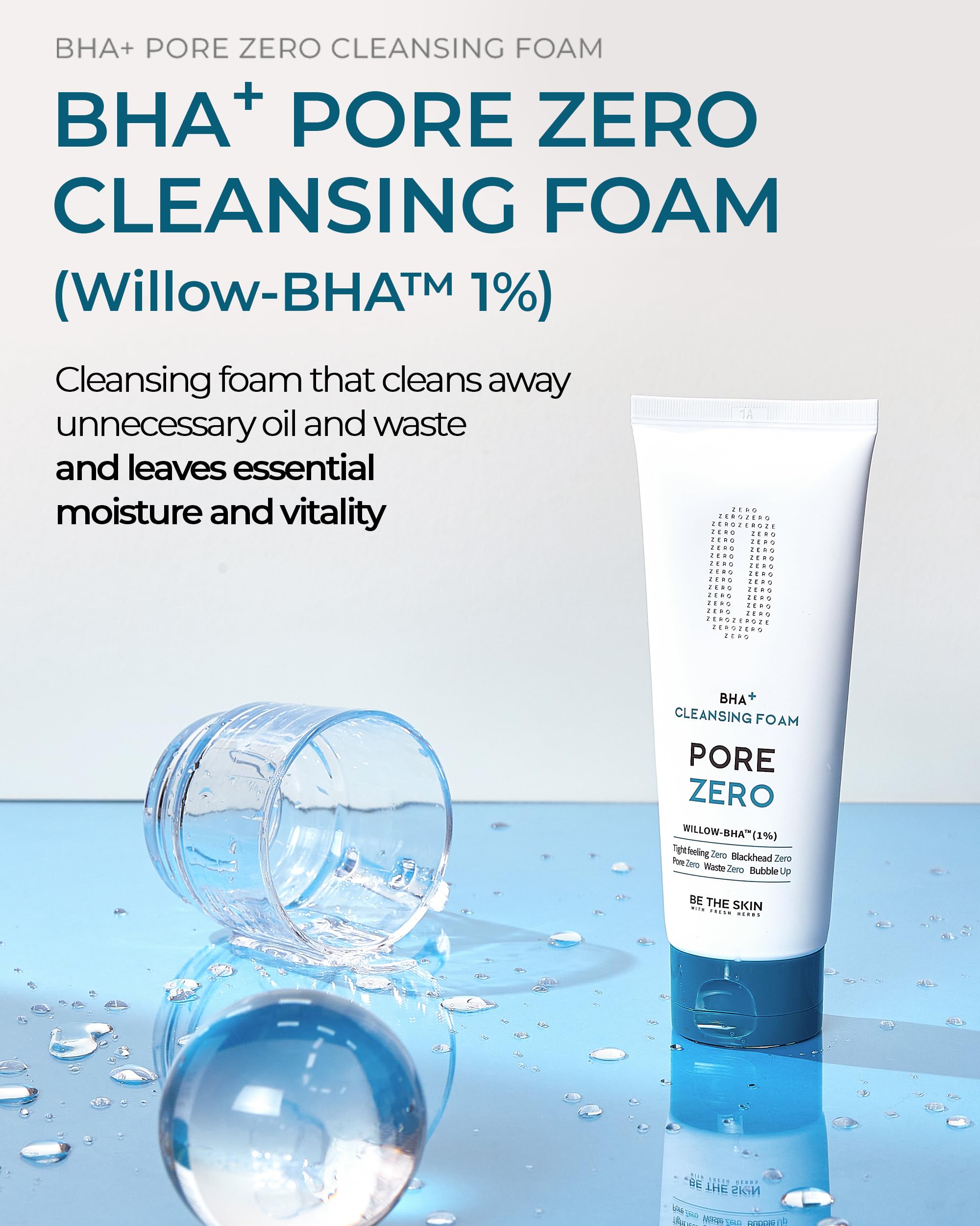 BE THE SKIN BHA+ Pore Zero, mousse légère qui enveloppe la peau.