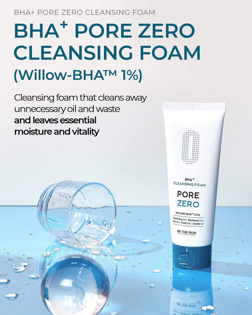 BE THE SKIN BHA+ Pore Zero, mousse légère qui enveloppe la peau.