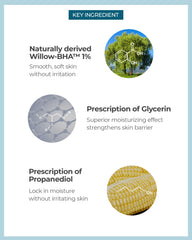 BE THE SKIN BHA+ Hinoki et glycérine, hydratation apaisante.