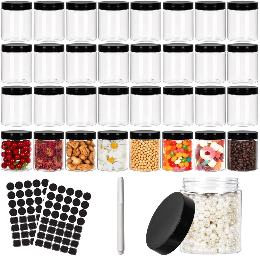 Bocaux Betrome 8oz transparent avec ouverture large facilitant le remplissage.