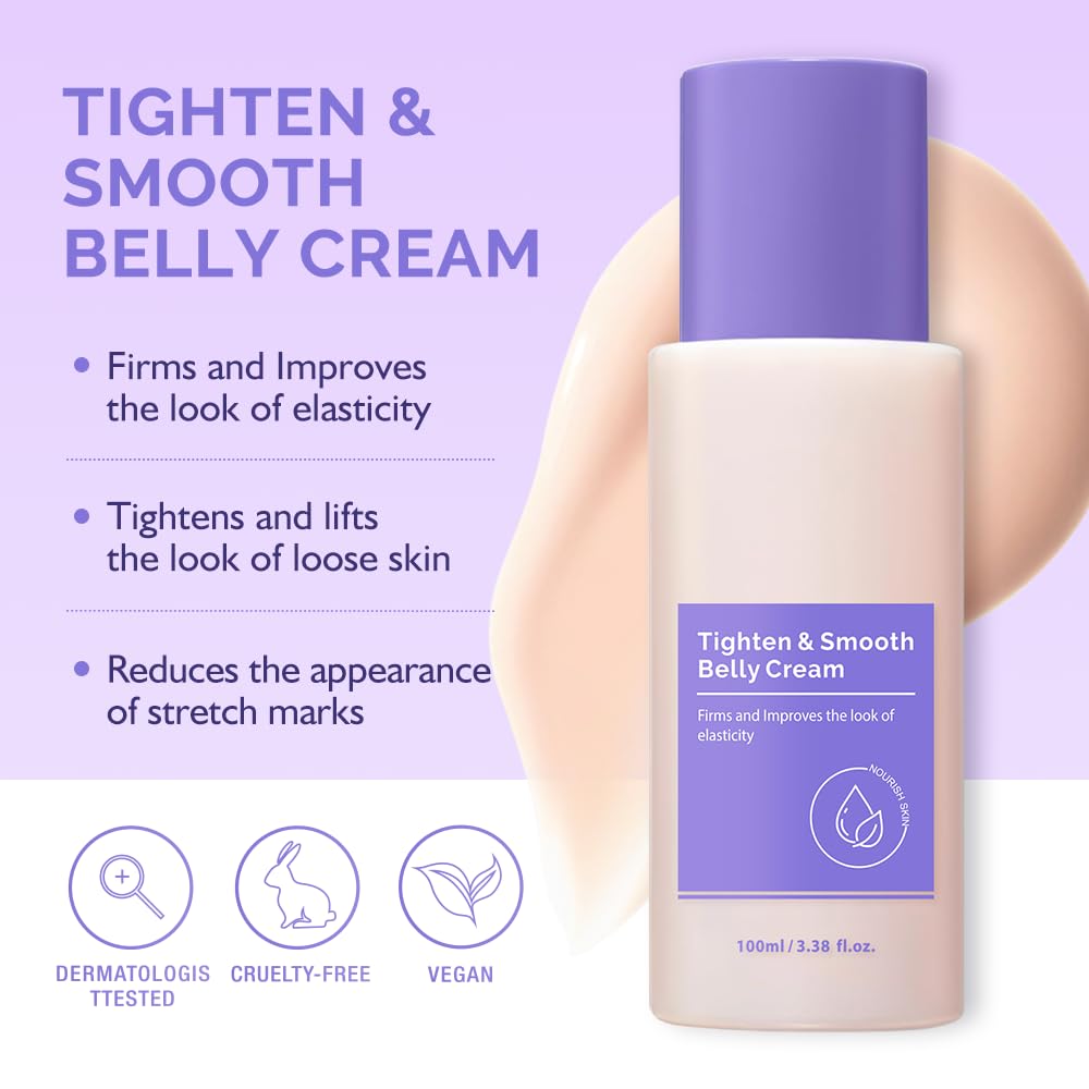 Texture riche de la crème BETTENKO sur la peau du ventre.