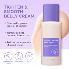 Texture riche de la crème BETTENKO sur la peau du ventre.