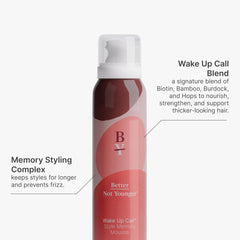 Better Not Younger Mousse Volumisante – cheveux fins avec volume naturel après application.