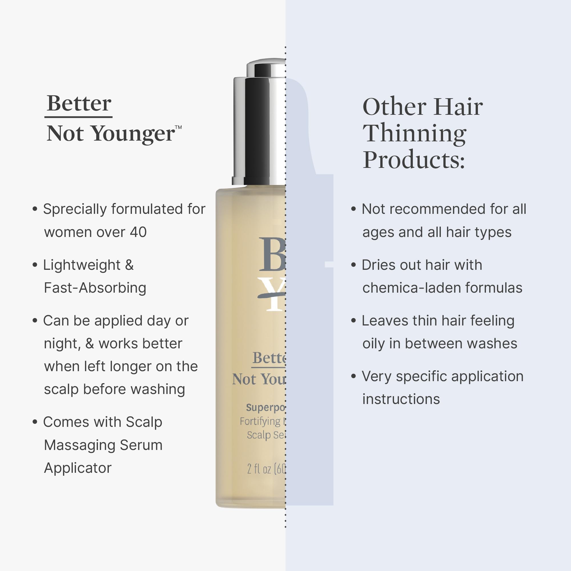 Utilisation quotidienne Better Not Younger, routine capillaire nourrissante et efficace.