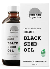 BETTER PLACE ORGANICS huile noire nigelle – bouteille-pour, usage externe sur peau et articulations.
