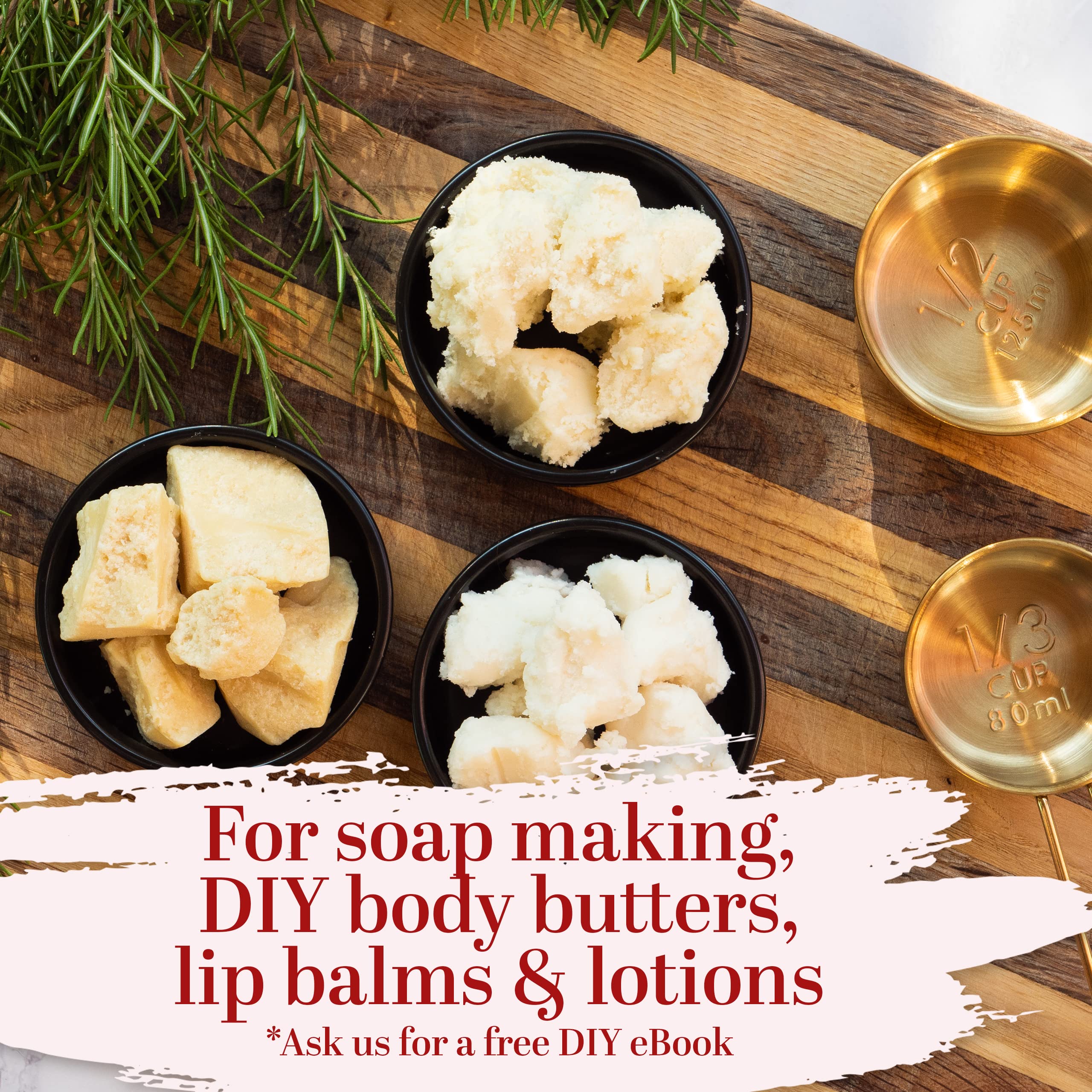 Better Shea Butter : beurre de cacao brut, texture riche pour le corps.