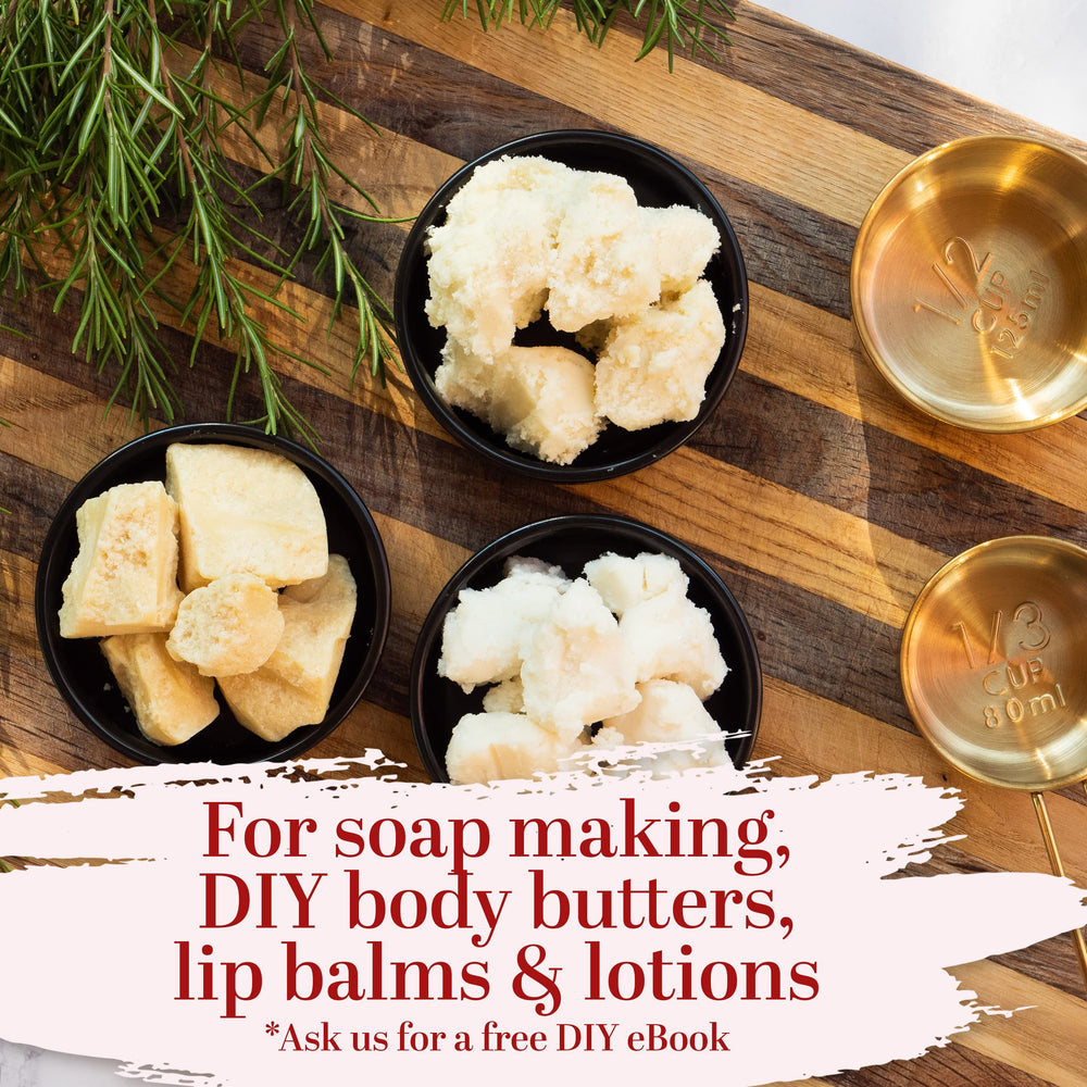Better Shea Butter : beurre de cacao brut, texture riche pour le corps.