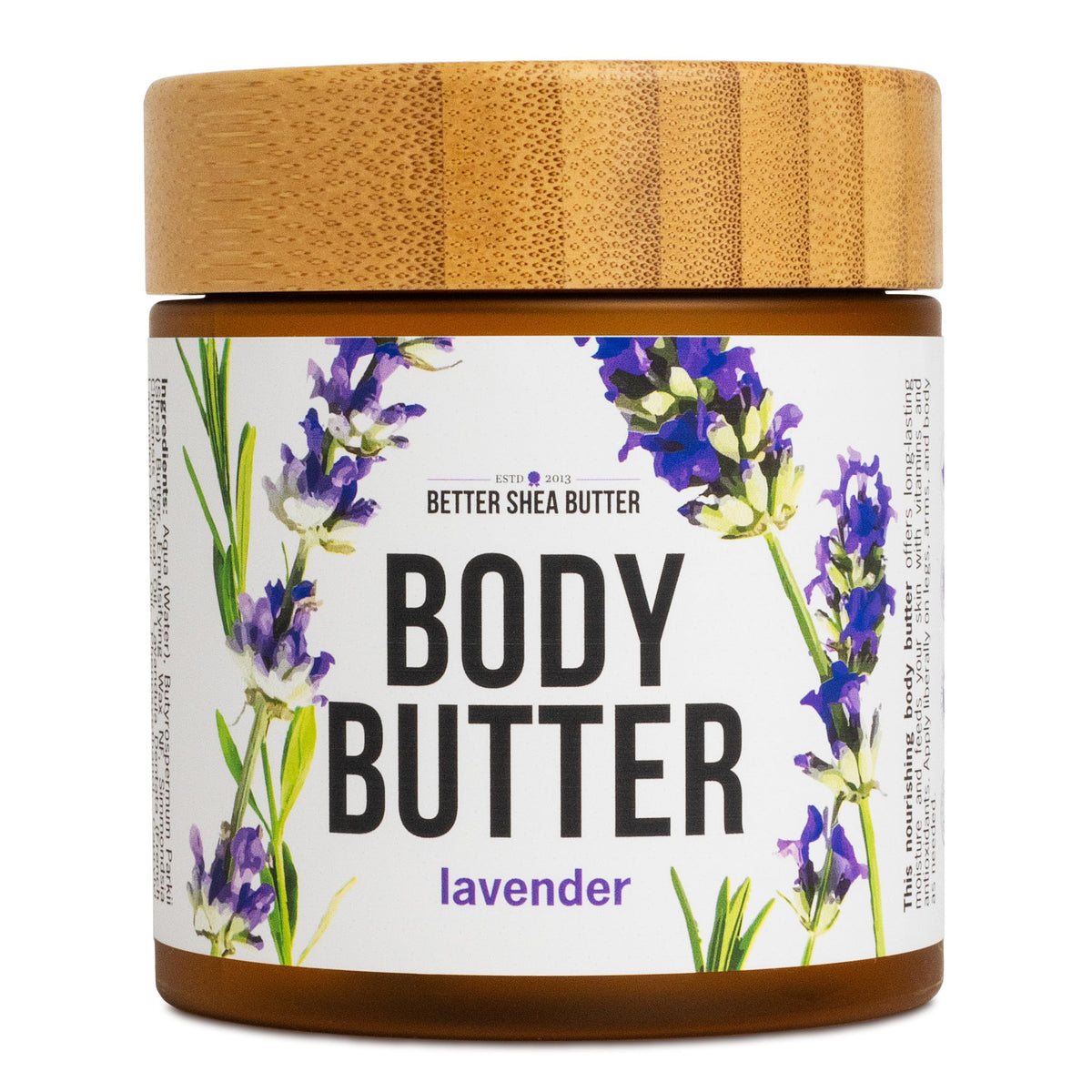 Better Shea Butter Beurre-Corps Lavande Pot, hydratation durable pour peau sèche.