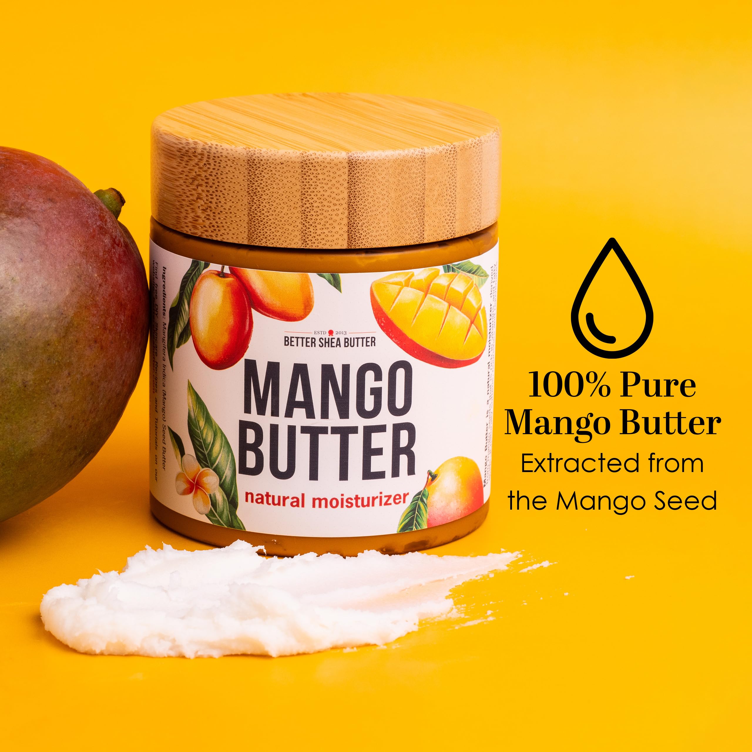 Texture crèmeuse du beurre de mangue pur pour application facile