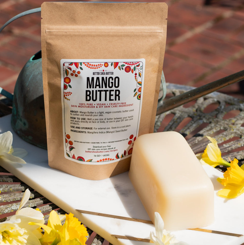 Better Shea Butter Mango Butter texture cremeuse en gros plan pour hydratation rapide