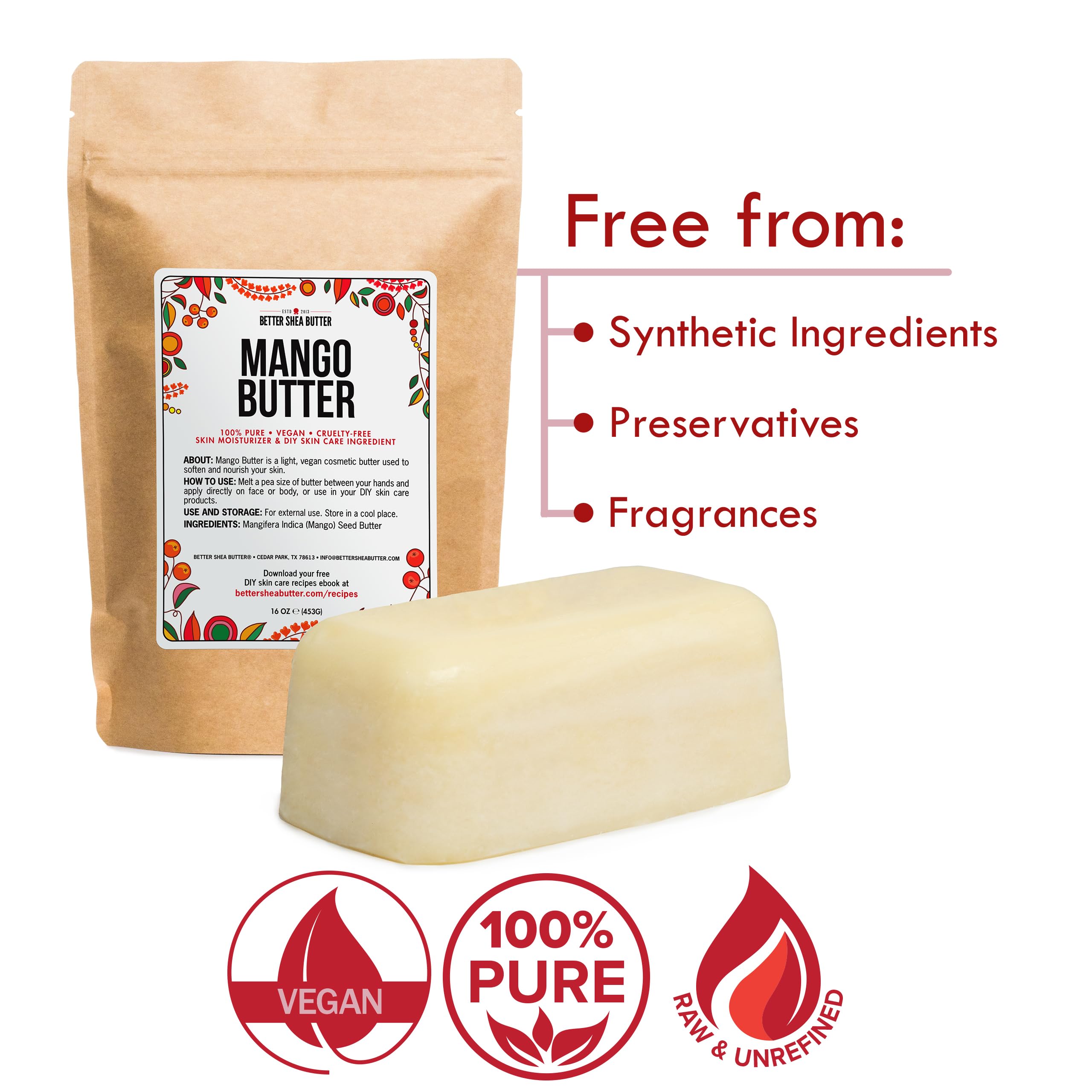 Better Shea Butter Mango Butter vitamines et nutriments presents dans les ingredients soin nourrissant