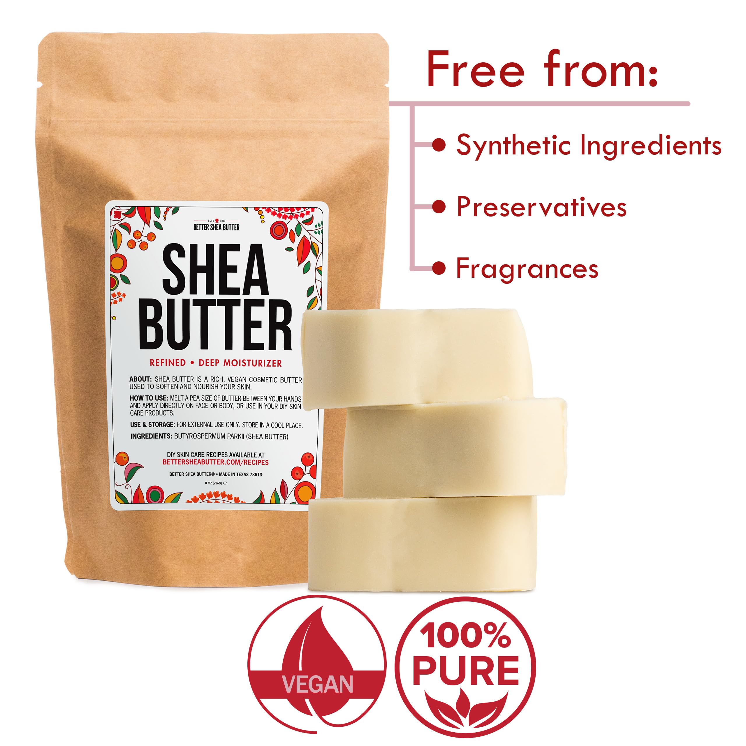 Beurre Better Shea Butter Raffiné Sans Parfum crème mains pour les mains sèches.