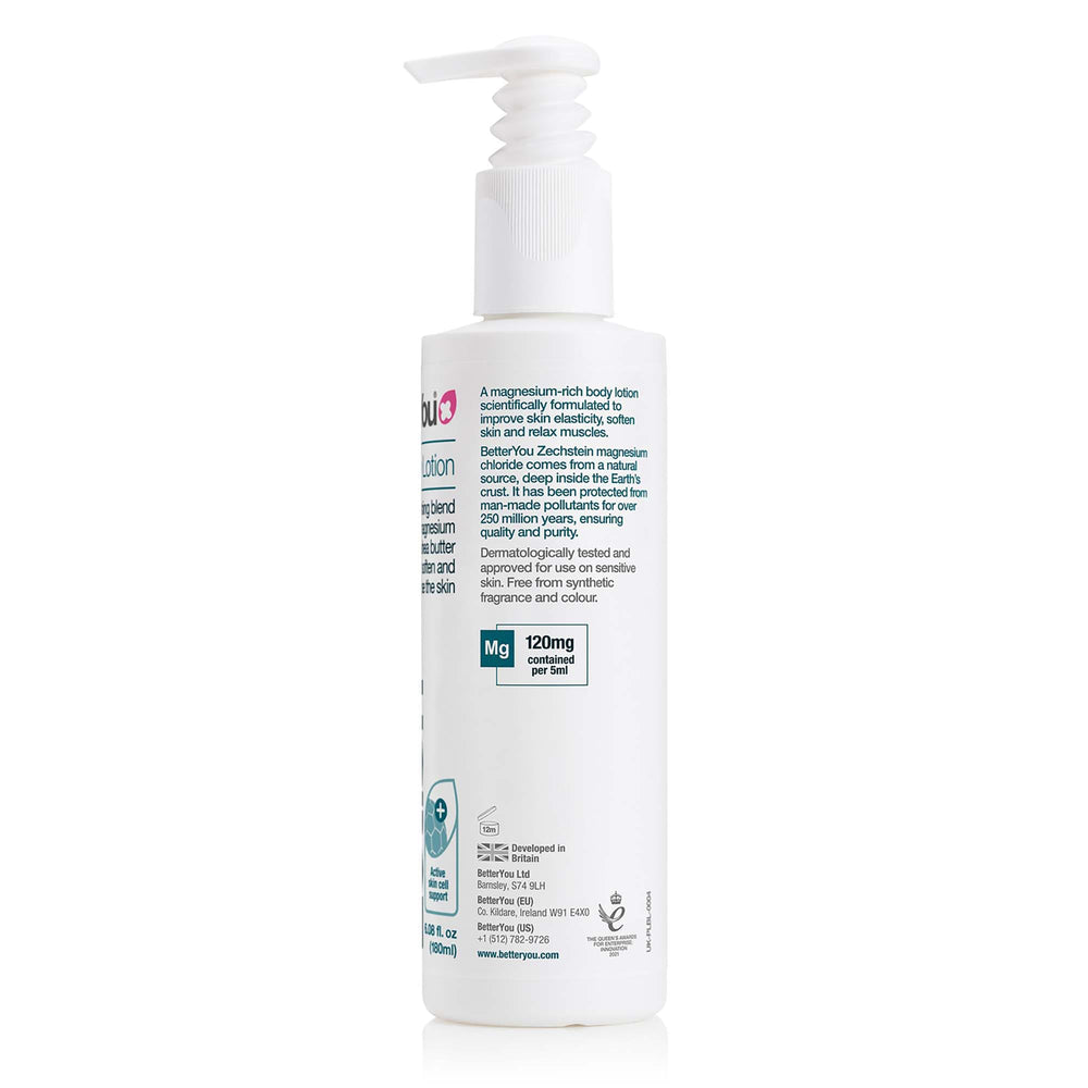 BetterYou Magnesium Body Lotion, formule vegan: soin respectueux de la peau.