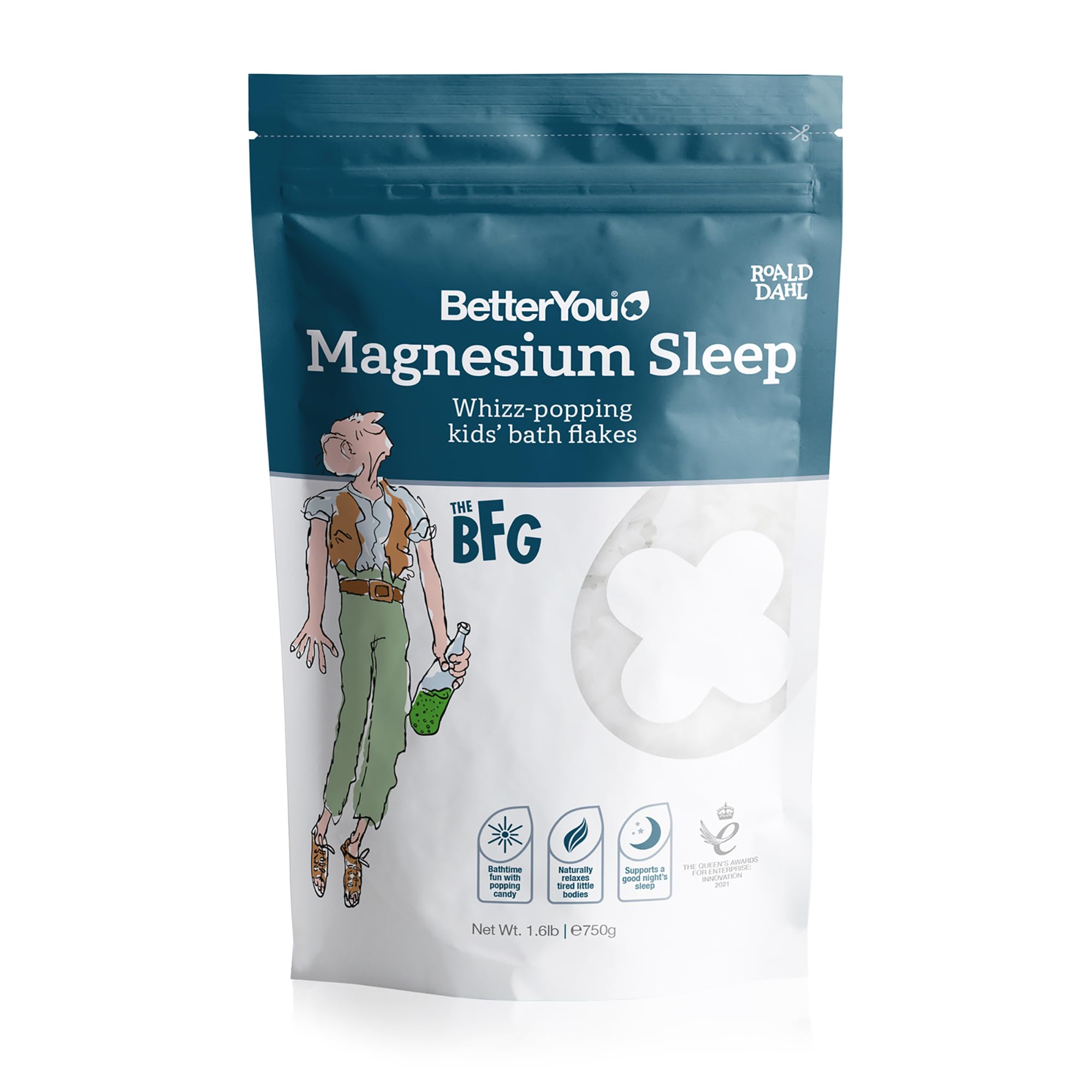 BetterYou Magnésium Sommeil Enfant Flocons Bain Pétillants: prêt pour l'heure du coucher ludique.