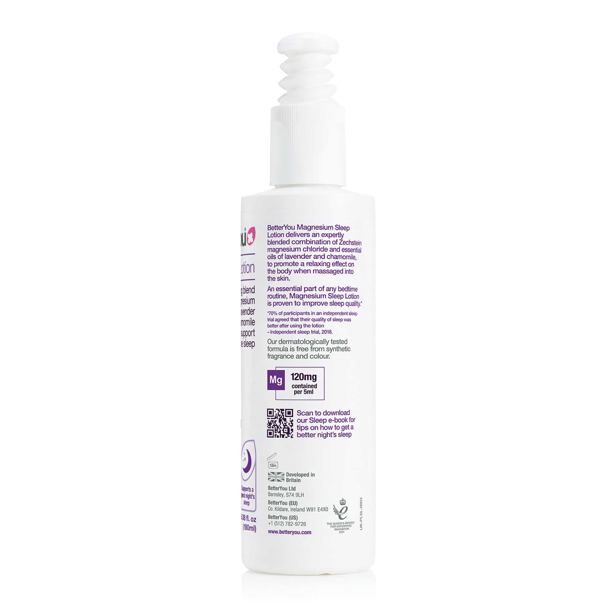 BetterYou hydrate durablement la peau après l'application nocturne