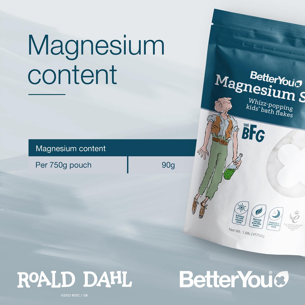 BetterYou Sels Bain Magnésium Lavande Naturel: lavande apaisante et bain relaxant.