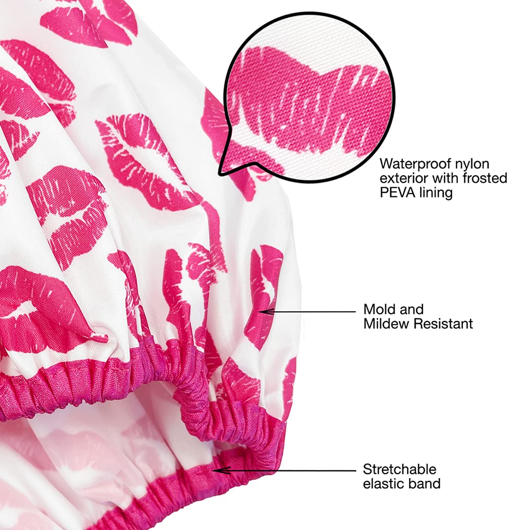 Bonnet douche Betty Dain, bande élastique stretch assure un maintien sûr.