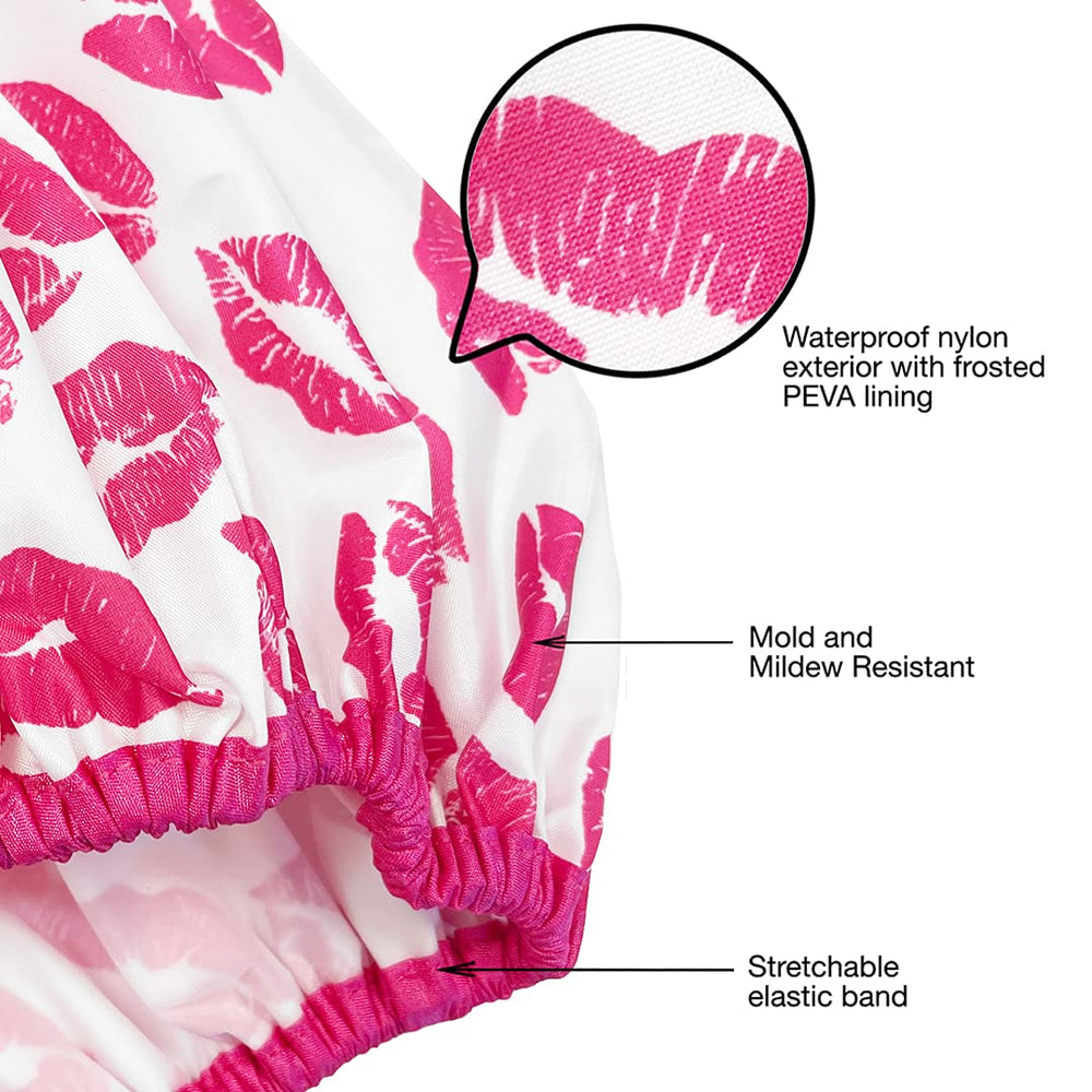 Bonnet douche Betty Dain, bande élastique stretch assure un maintien sûr.