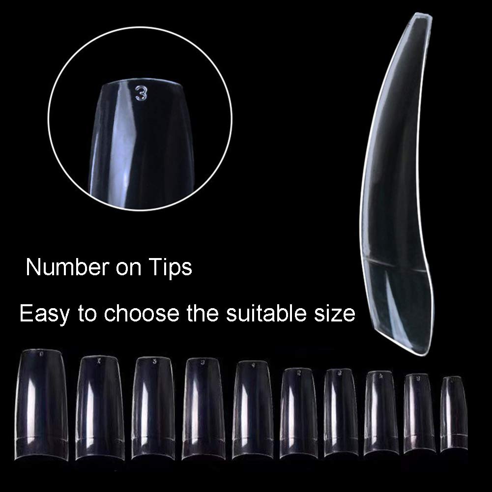 Beuniar ongles acryliques transparents faciles à appliquer avec gel ou vernis