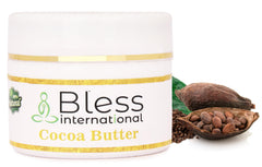 Bless International beurre cacao cru – texture crémeuse pour visage et corps.