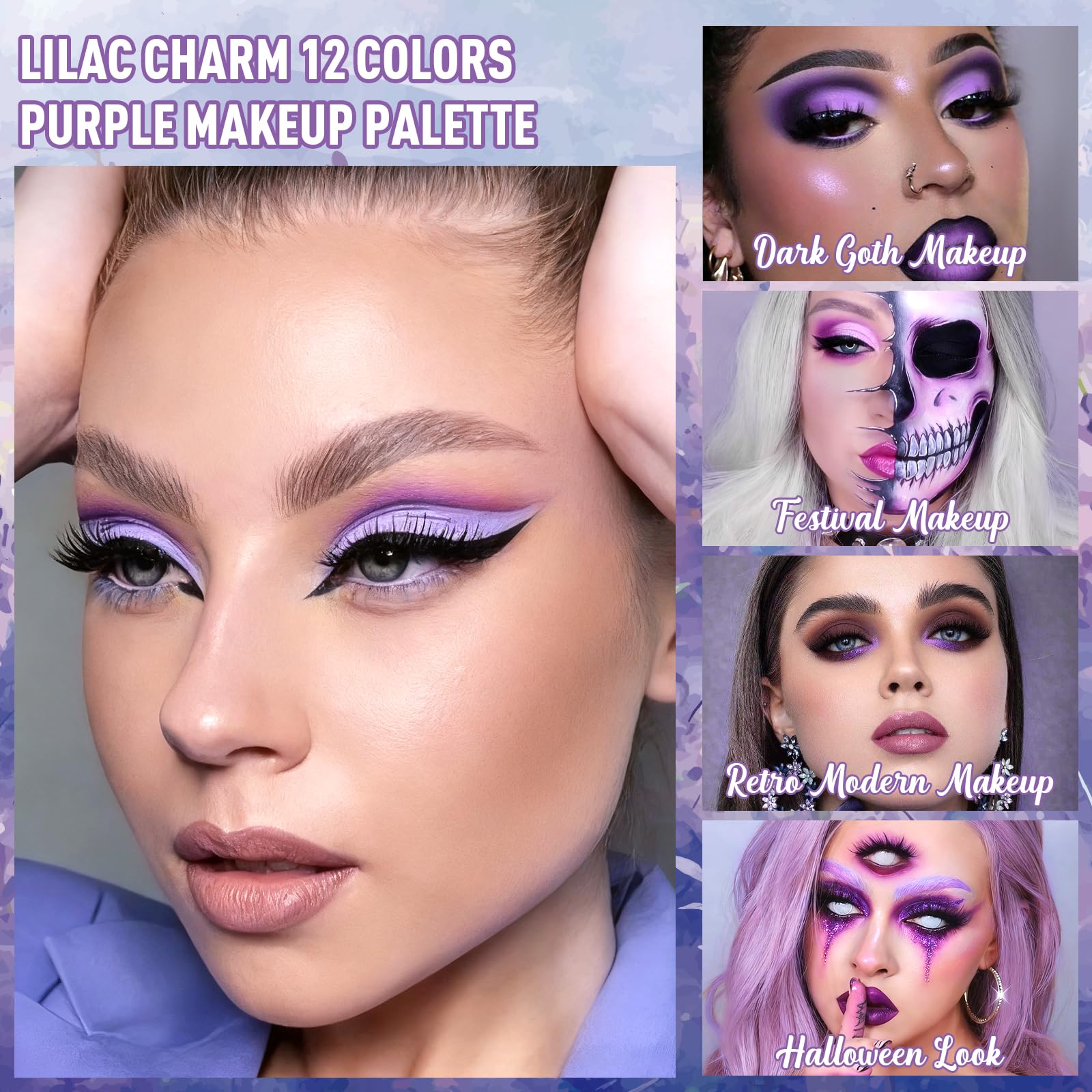 BEUSELF ombre yeux matte violet lavande, texture lisse et facile à estomper.