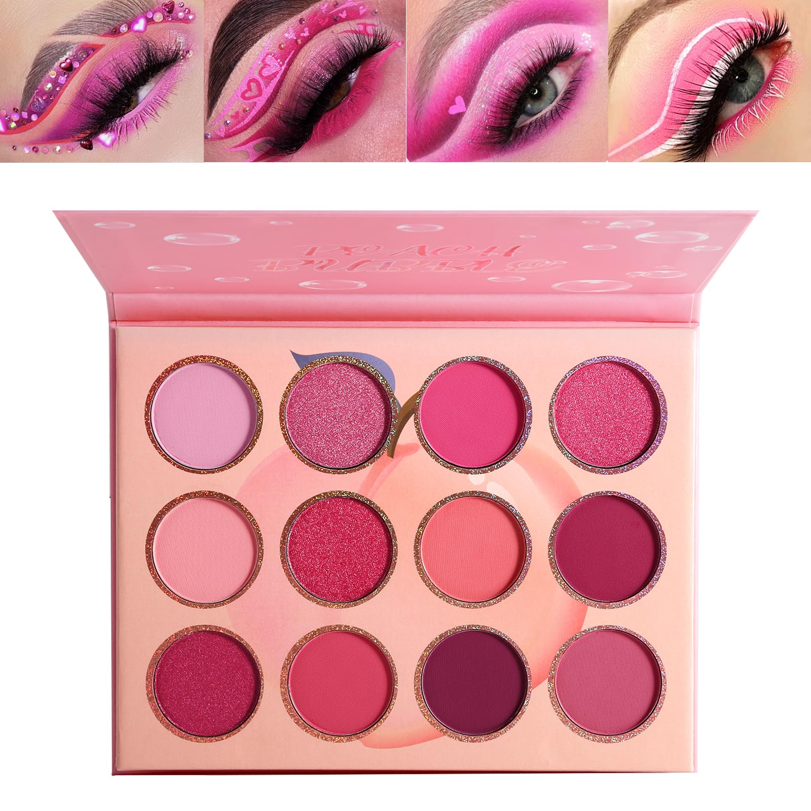Beuself ombre à paupières Rose Pêche résistante à l'eau et tenue durable