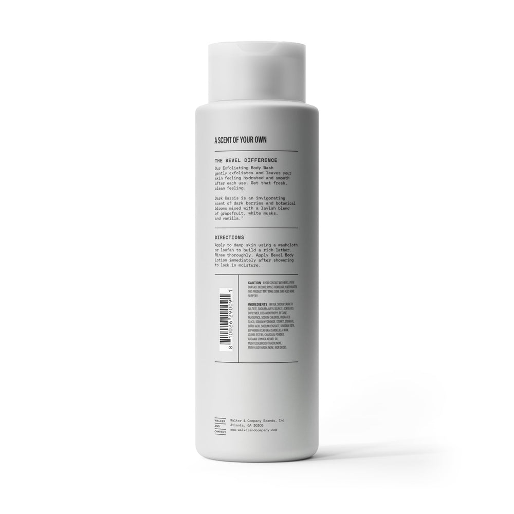 Bevel Exfoliant douche, ritualisé quotidiennement, peau lisse après chaque douche.