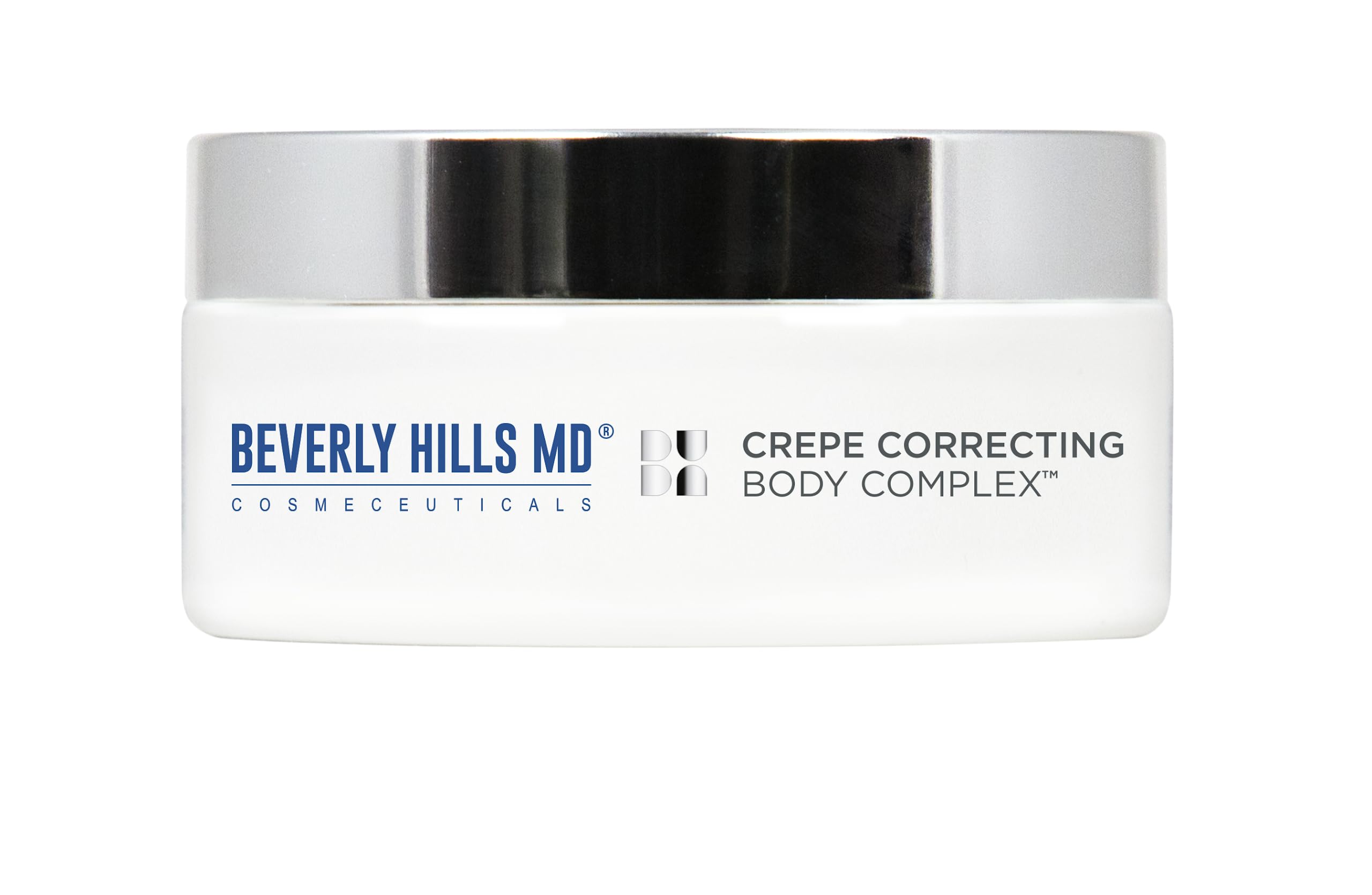 Flacon Beverly Hills MD Crepe Correcting Body Complex, hydratation intense et peau plus lisse.