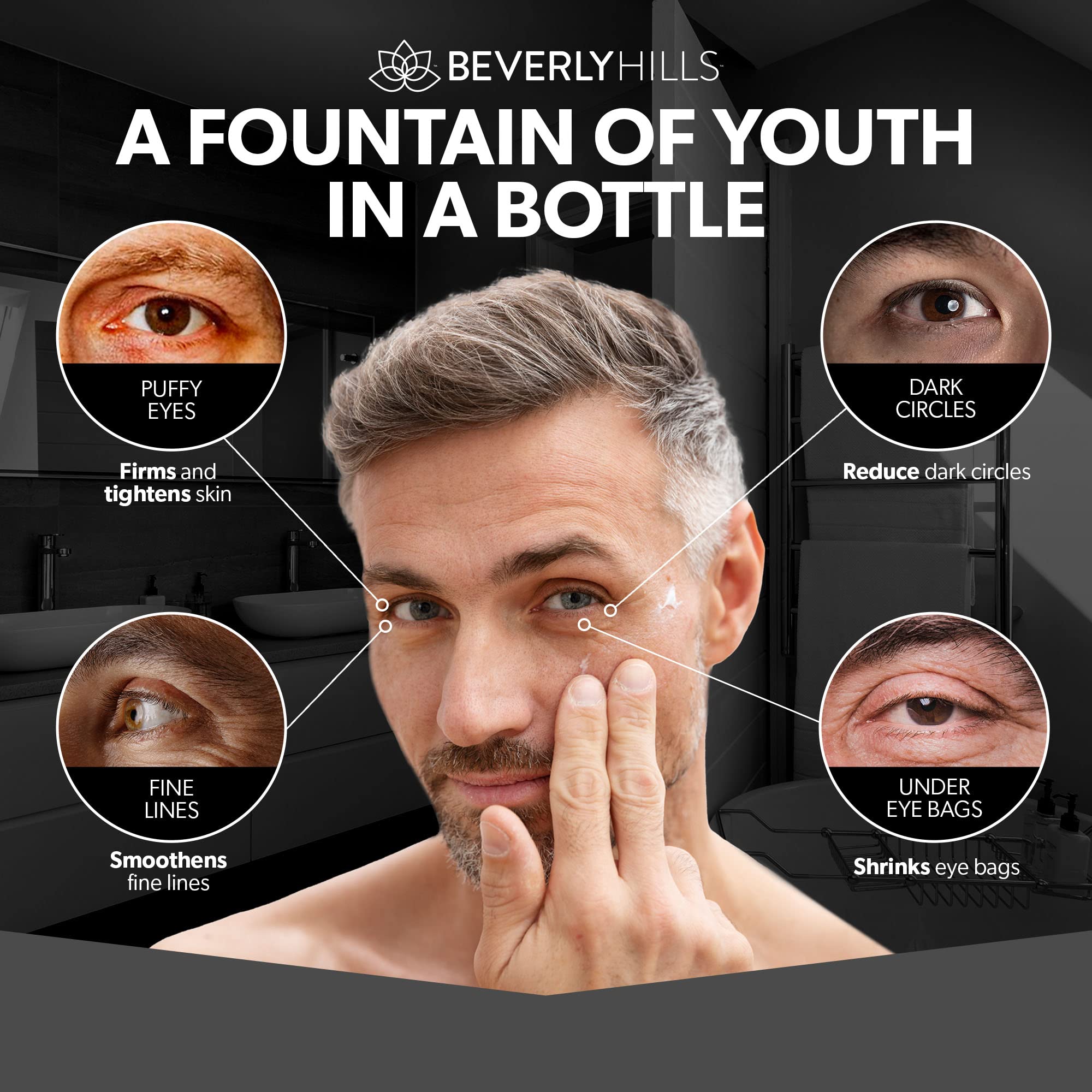Drainage lymphatique Beverly Hills Men, réduction des gonflements sous les yeux