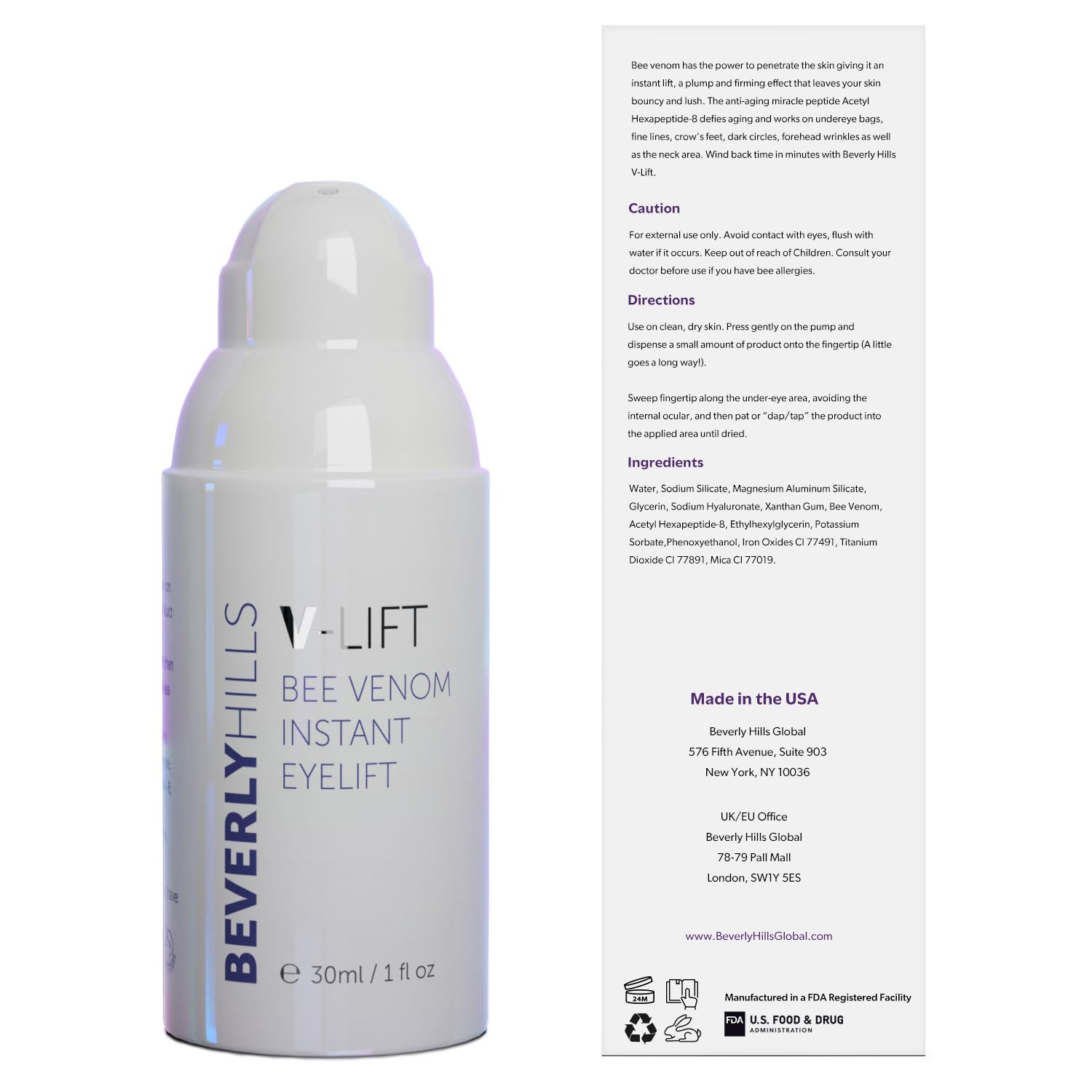 Contour des yeux revitalisé avec Beverly Hills V-Lift dans la routine beauté.