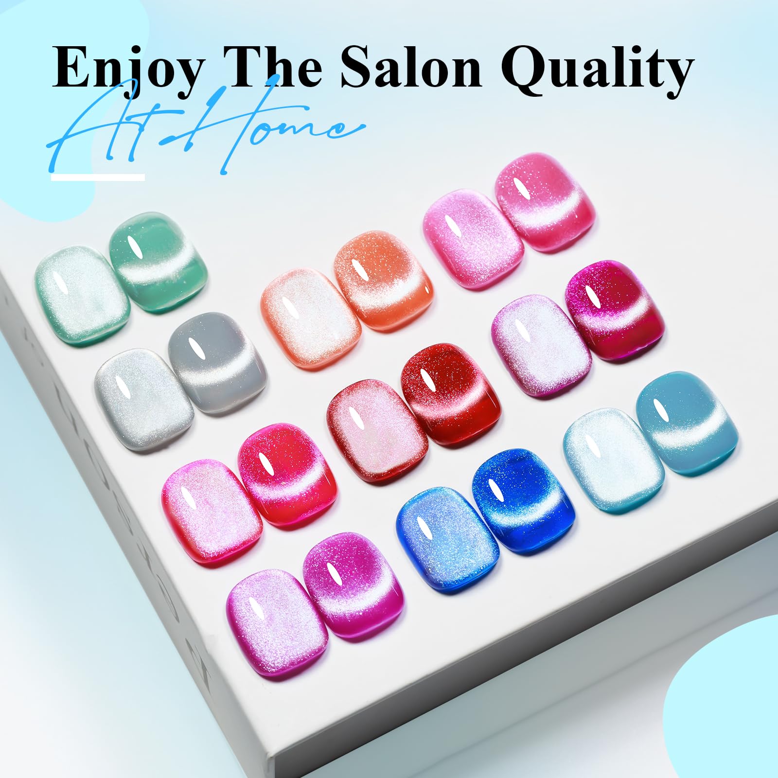 Magnetic cat-eye test demonstrates pattern control for at-home nail art