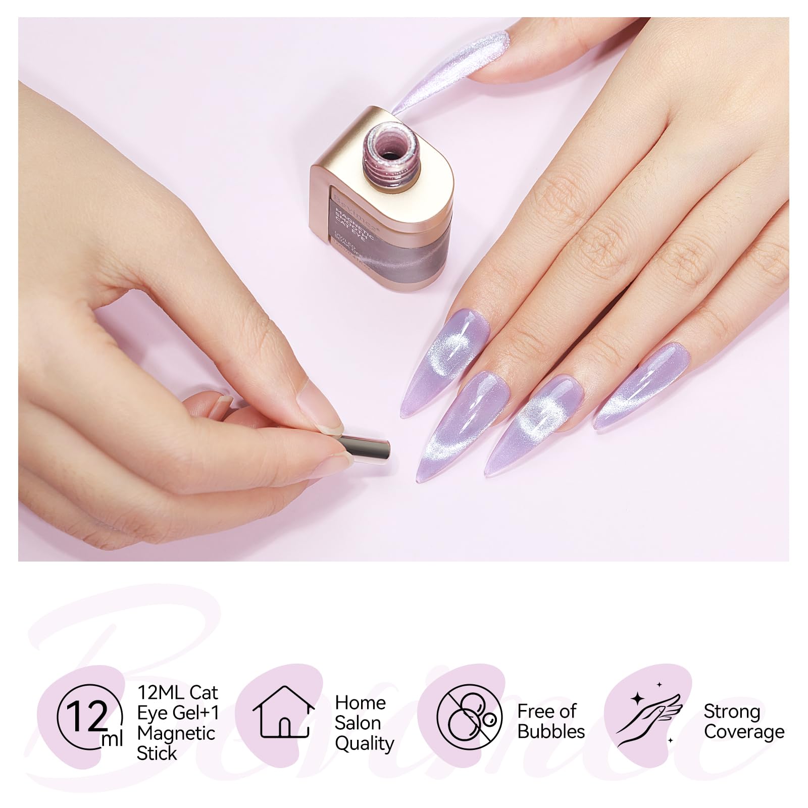 Kit d’art des ongles Bevimee œil de chat pour réaliser des designs variés