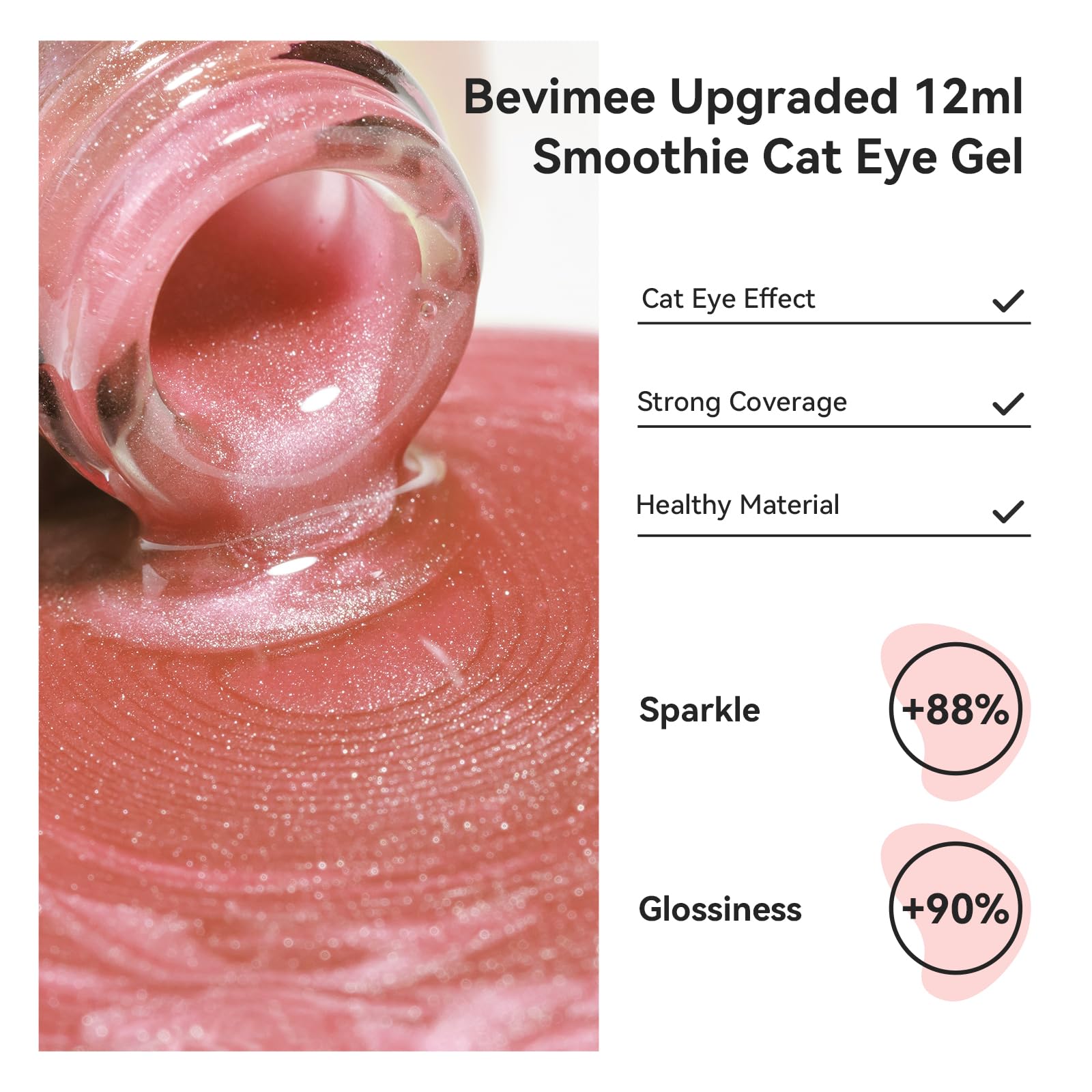 Bevimee gel œil-de-chat magnétique, permet des variations d’effets.