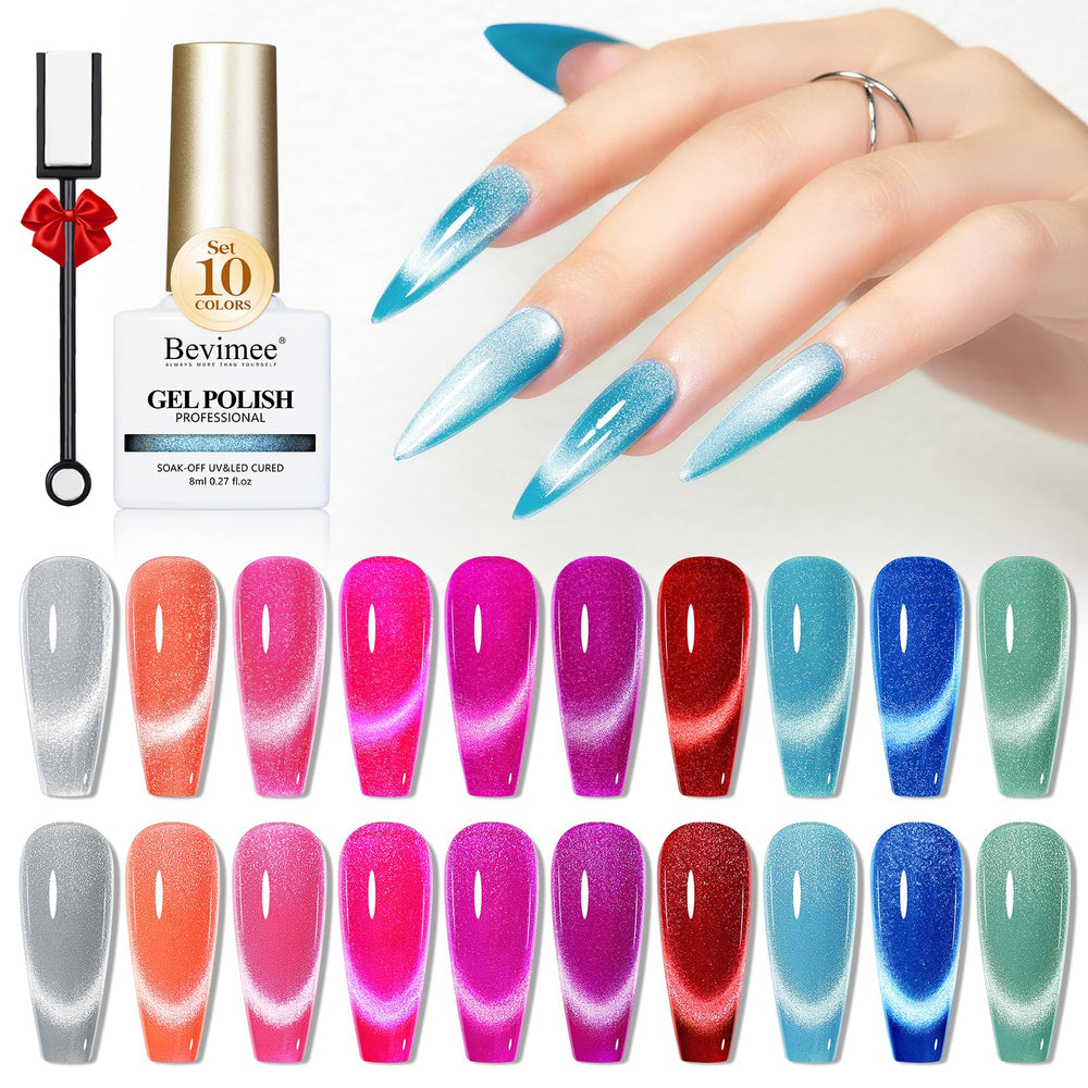 Bevimee Neon Cat Eye polish bottle with magnet for dramatic 9D effects