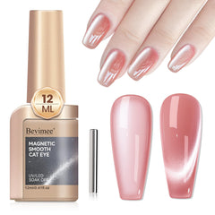 Bevimee oeil-de-chat gel nude rose, brillance durable et élégante.