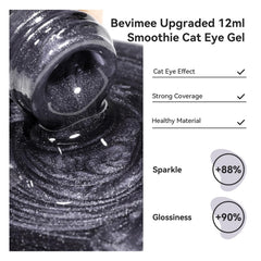 Bevimee Vernis Gel Œil-Chat avec baguette magnétique pour divers effets.